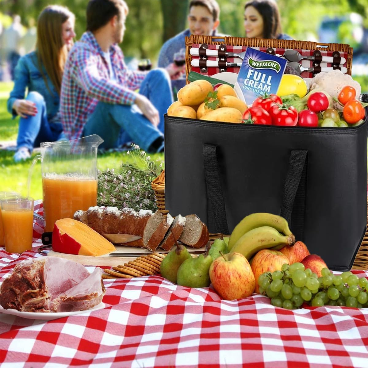Cool Bags, 18L Large Insulated Picnic Cool Bag, Thermal Food Delivery Bag with Layer Protection - Image 6