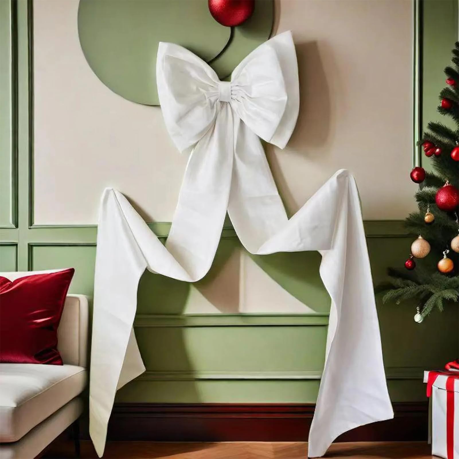 NICENEEDED 70" Décoration de Nœud Géant Décoration de Chambre à Thème avec Un Très Gros Nœud en Satin Nœuds Décoratifs Suspendus pour Voiture de Mariage pour Un Enterrement