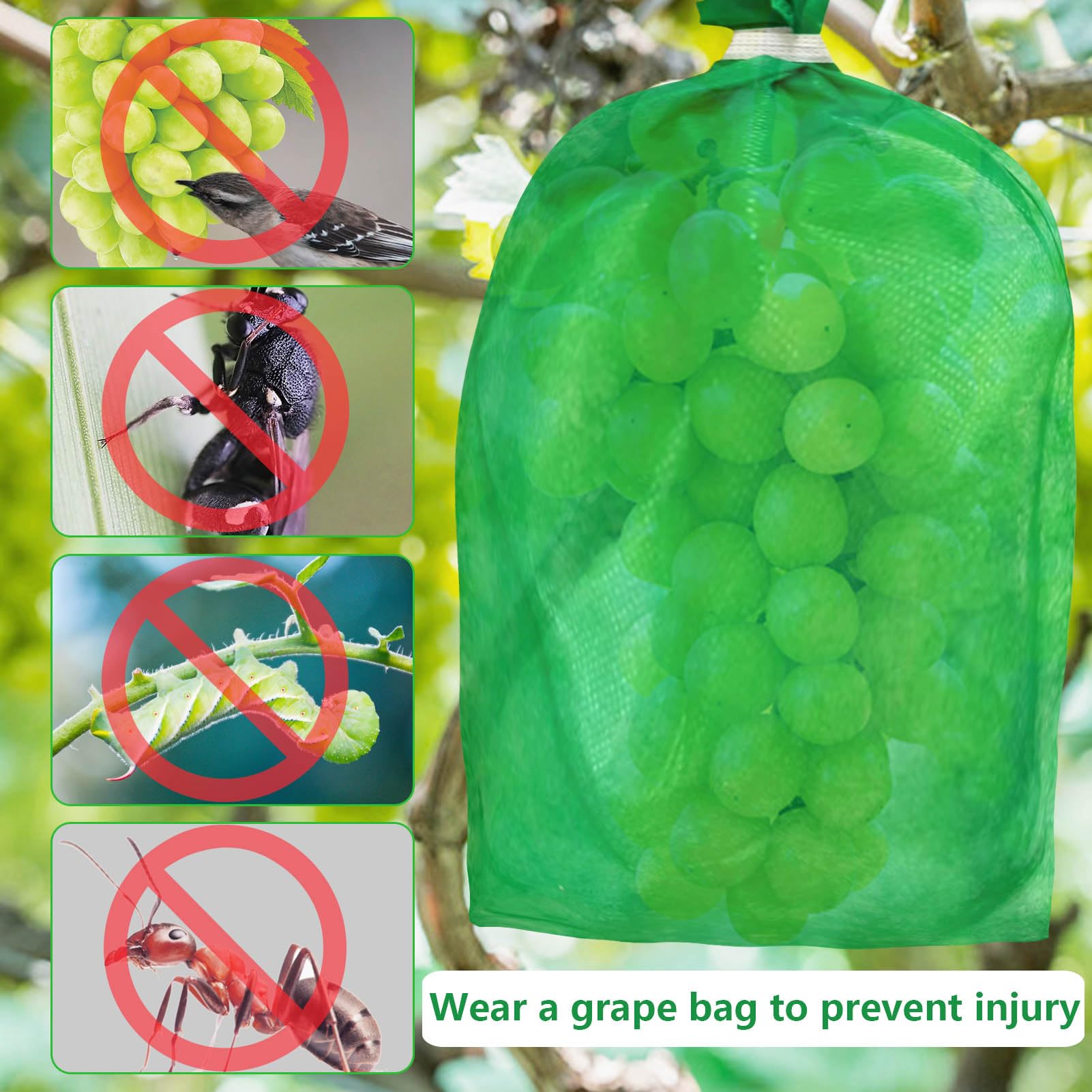 100 Sachets De Protection Pour Raisins 20x30 Cm - Tissu Non Tissé - Contre Oiseaux Et Insectes - Pour Fruits Au Jardin