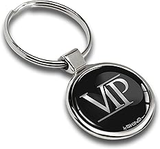 Skino Eu® Nickel Metal Keyring Gift Box Customisable Accessories for Men and Women VIP Silver Emblem, Silver, M
