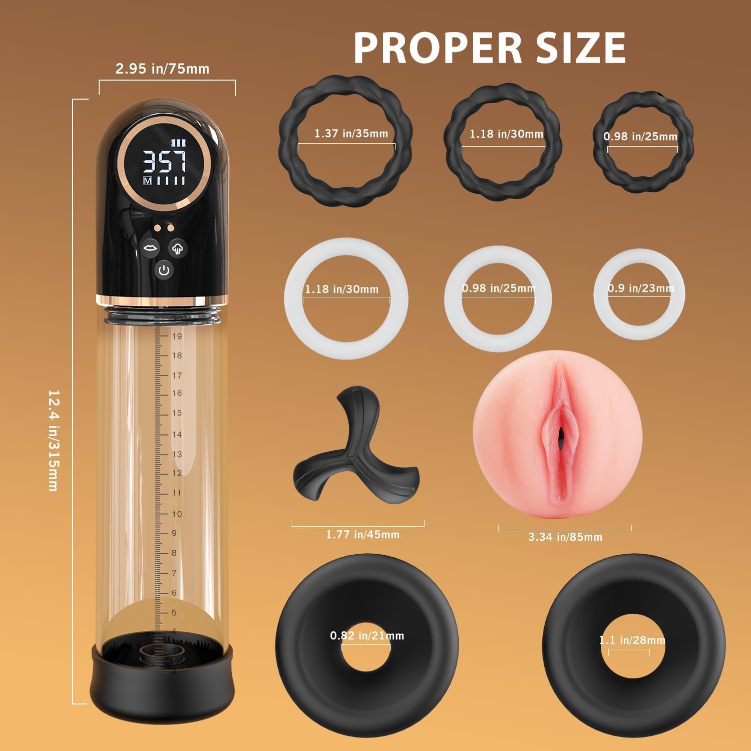 2026 Pump Penile Vacuum, 4X Suction & Pumping Training Device, Bigger & Harder & Longer (Black 1) SE96