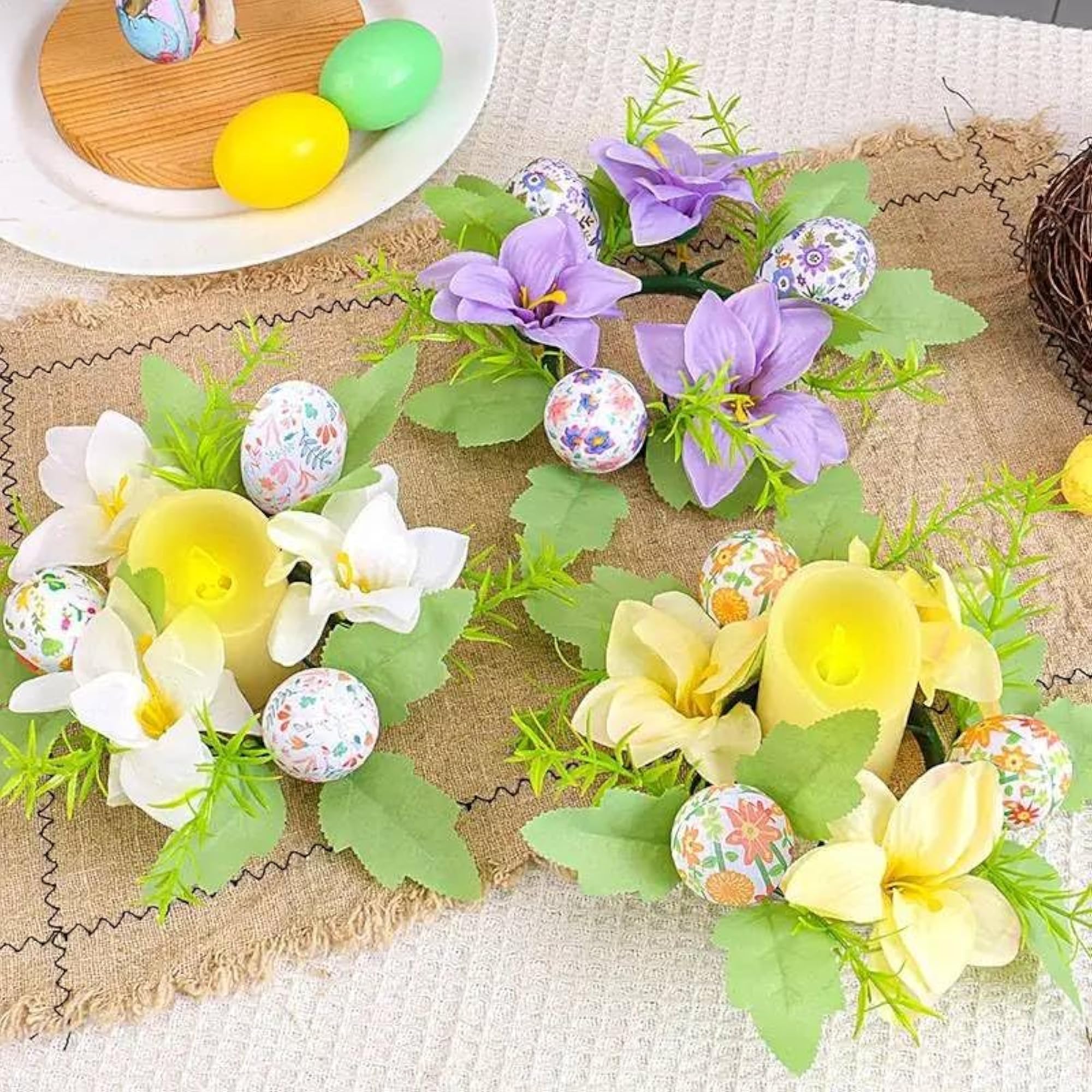 Elegant Easter Candle Ring Wreath Decor