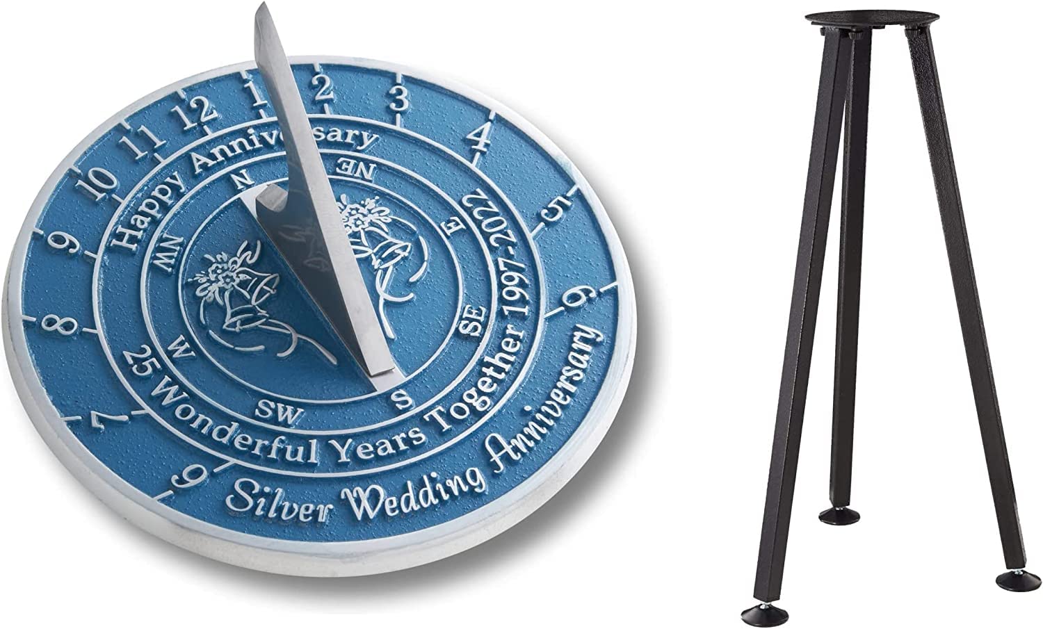 Reloj de sol de plata con soporte conmemorativo de lujo 5