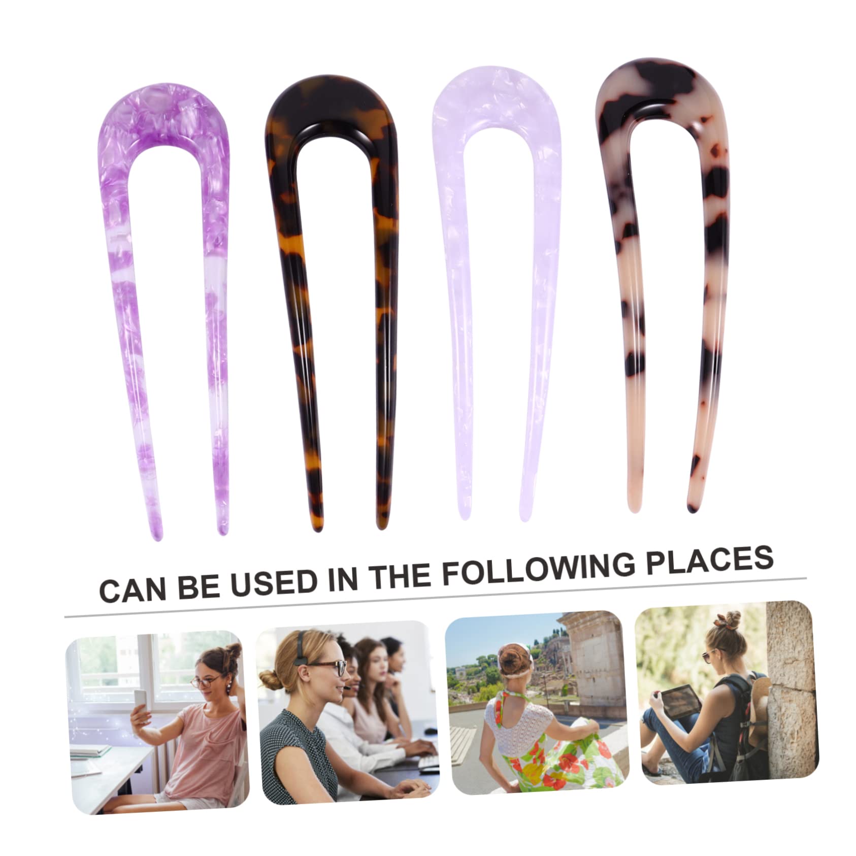 Baluue 12stücke U-förmige Haarnadeln Acetat Doppelte Prong-haarspangen Für - Stilvolle Haaraccessoires Verschiedenen Farben Für Hochzeiten Und Partys