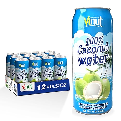 Vinut Bebida de agua de coco original 1657 onzas líquidas paquete de 12 hidrata de forma natural fresca alta en calcio rica en nutrientes potasio no
