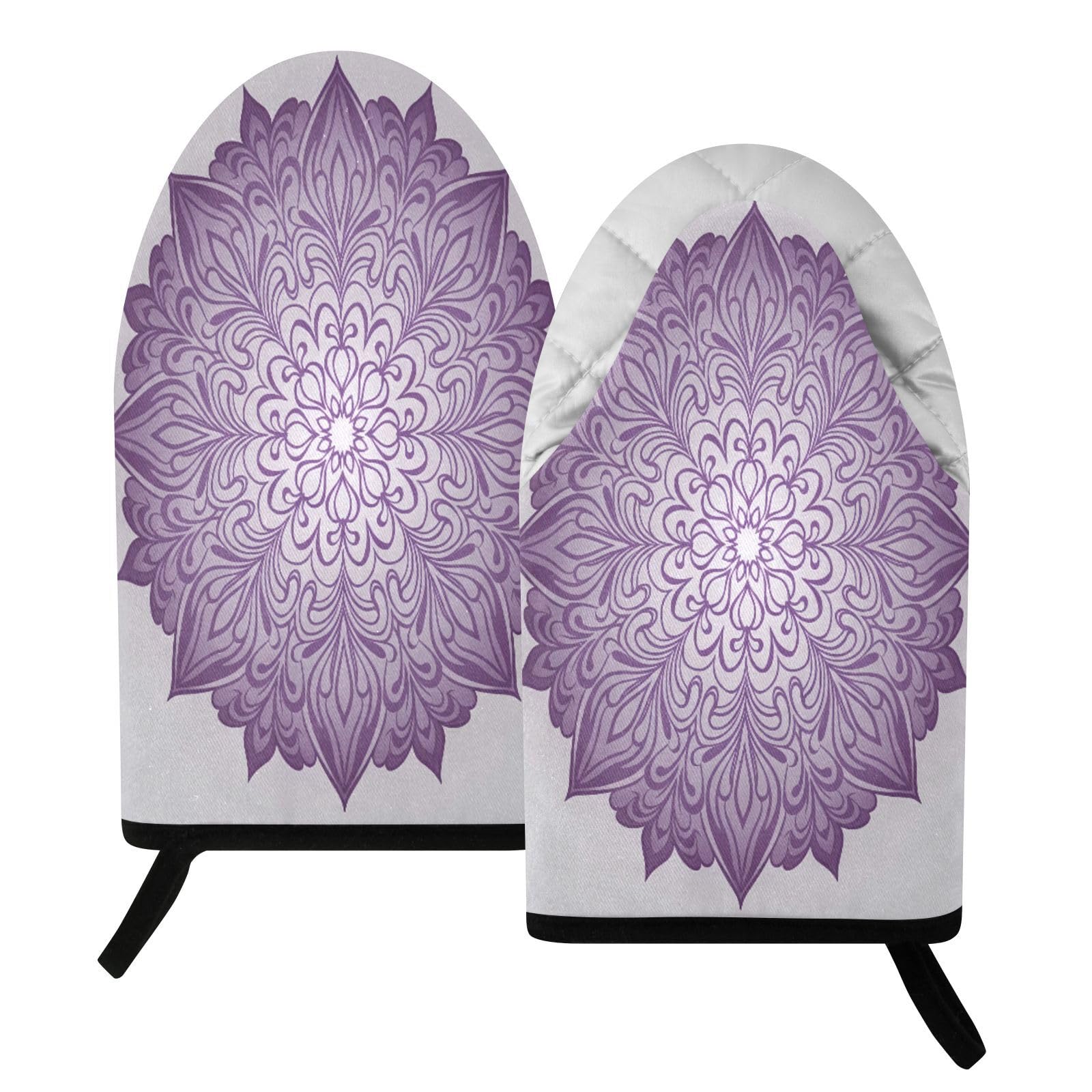 BURSTDDY Mandala Oven Mitt,Heat Resistant Kitchen Mitts for Cooking