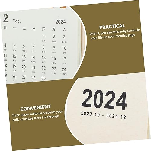 Miniatura 8 de Lurrose Agenda anual 2024, caballete de mesa, mini caballete, decoración de mesa para baños de cumpleaños, decoración de oficina, tapete de mesa de