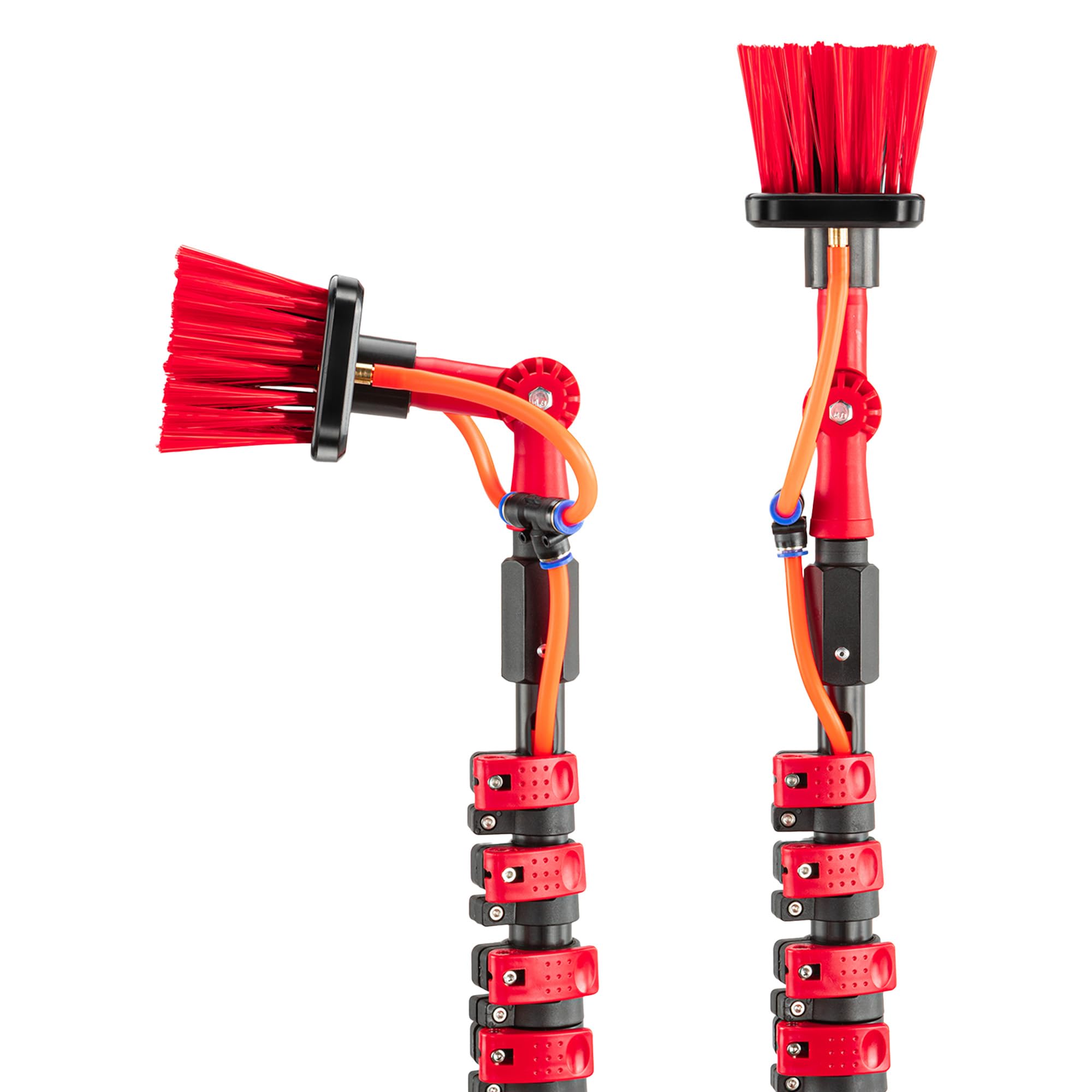 Balai Brosse Telescopique – Brosse Telescopique de Nettoyage avec Raccord d’Eau pour Voitures, Camping-Cars, Garage, Toiture, Façades et Nettoyage des Panneaux Solaires (4,6 m)