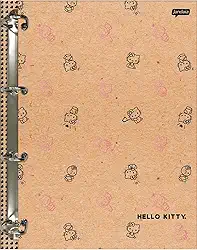 Jandaia - Caderno Argolado Cartonado Colegial Hello Kitty Kraft 160 folhas