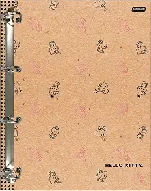 Jandaia - Caderno Argolado Cartonado Colegial Hello Kitty Kraft 160 folhas