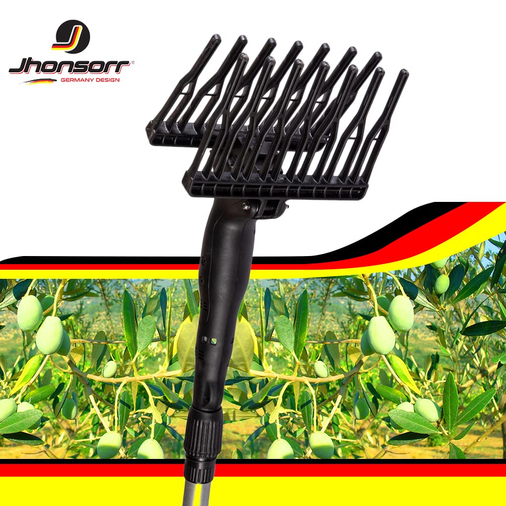 JHONSORR Scuotiolive Abbacchiatore Olive Motoabbacchiatore scuotitore olive elettrico 12V 140 watt batteria rastrelli 1000 battiti peso ridotto MANINA OMAGGIO EXTRA
