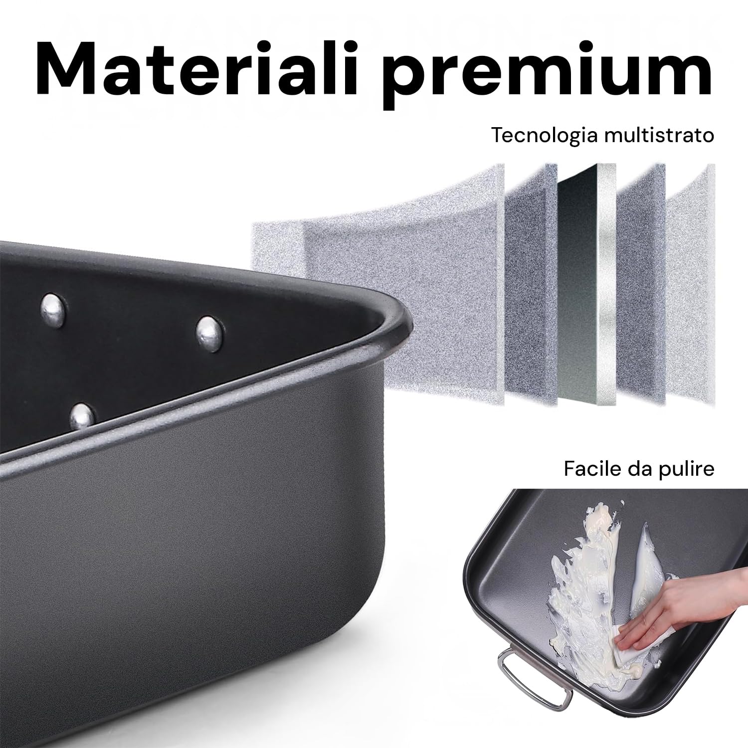 Avilia Set 4 Teglie Antiaderenti in Acciaio al Carbonio 20-25 - 30-35 - Cottura Uniforme Senza Grassi per Pizze e Torte | Made in Italy, Facili da Pulire, Ideali per Famiglie