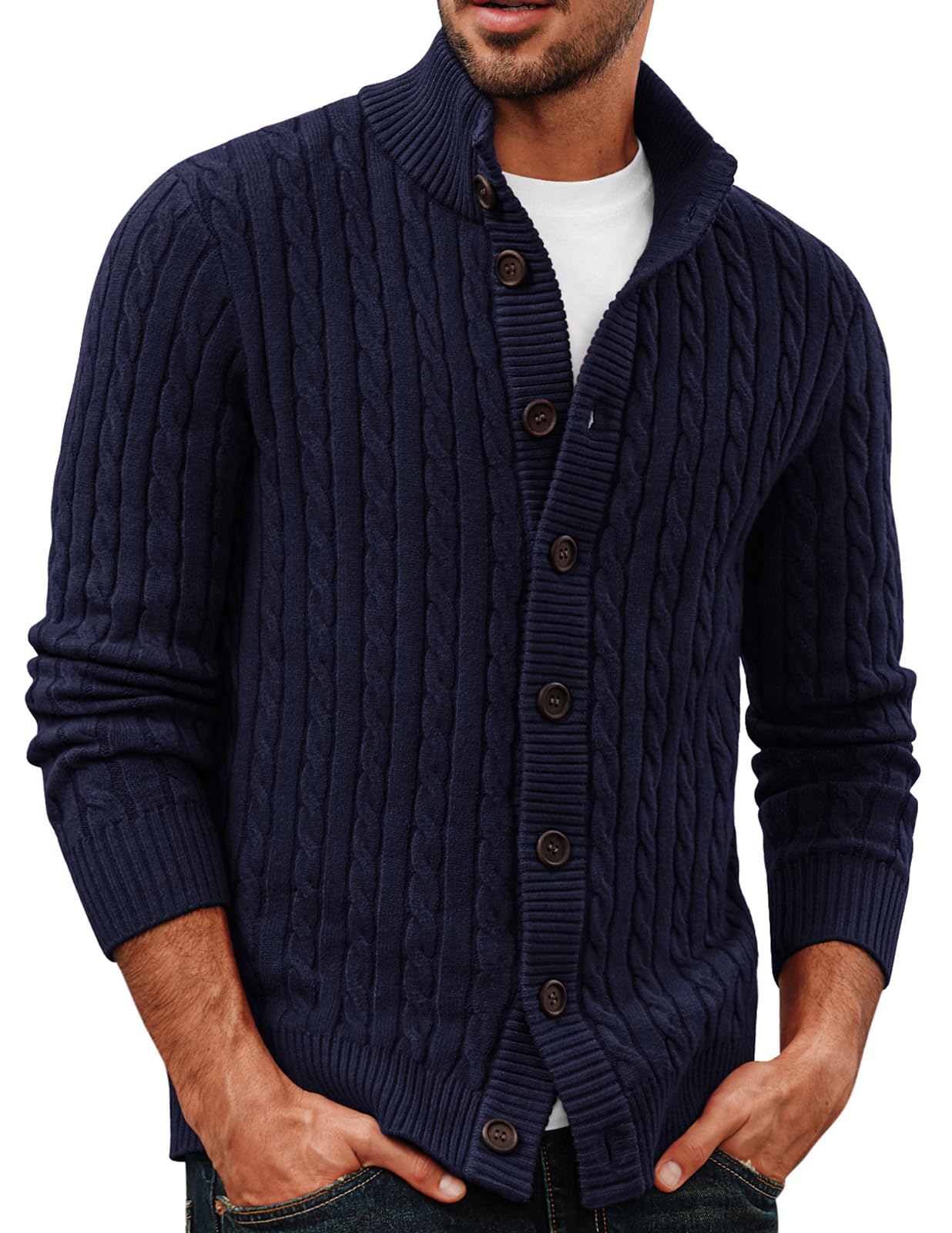 Pull texturé boutonné homme idéal pour le bureau et les sorties décontractées