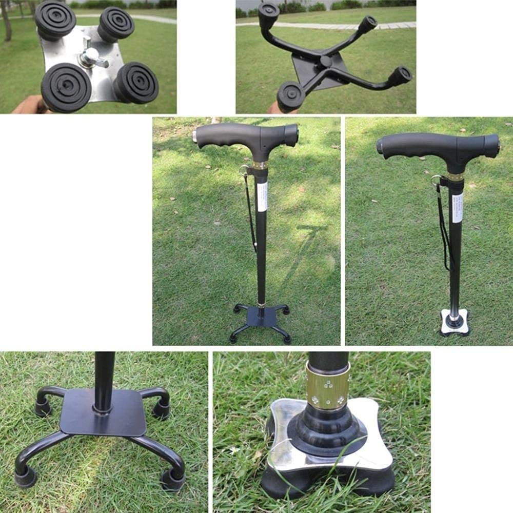 MObyat Andador para Ancianos,Muletas para bastón, livianas con luz LED, Mango ergonómico, Altura Ajustable para Hombres Mayores, Artritis, Personas Mayores, Mujeres lesionadas, discapacitadas