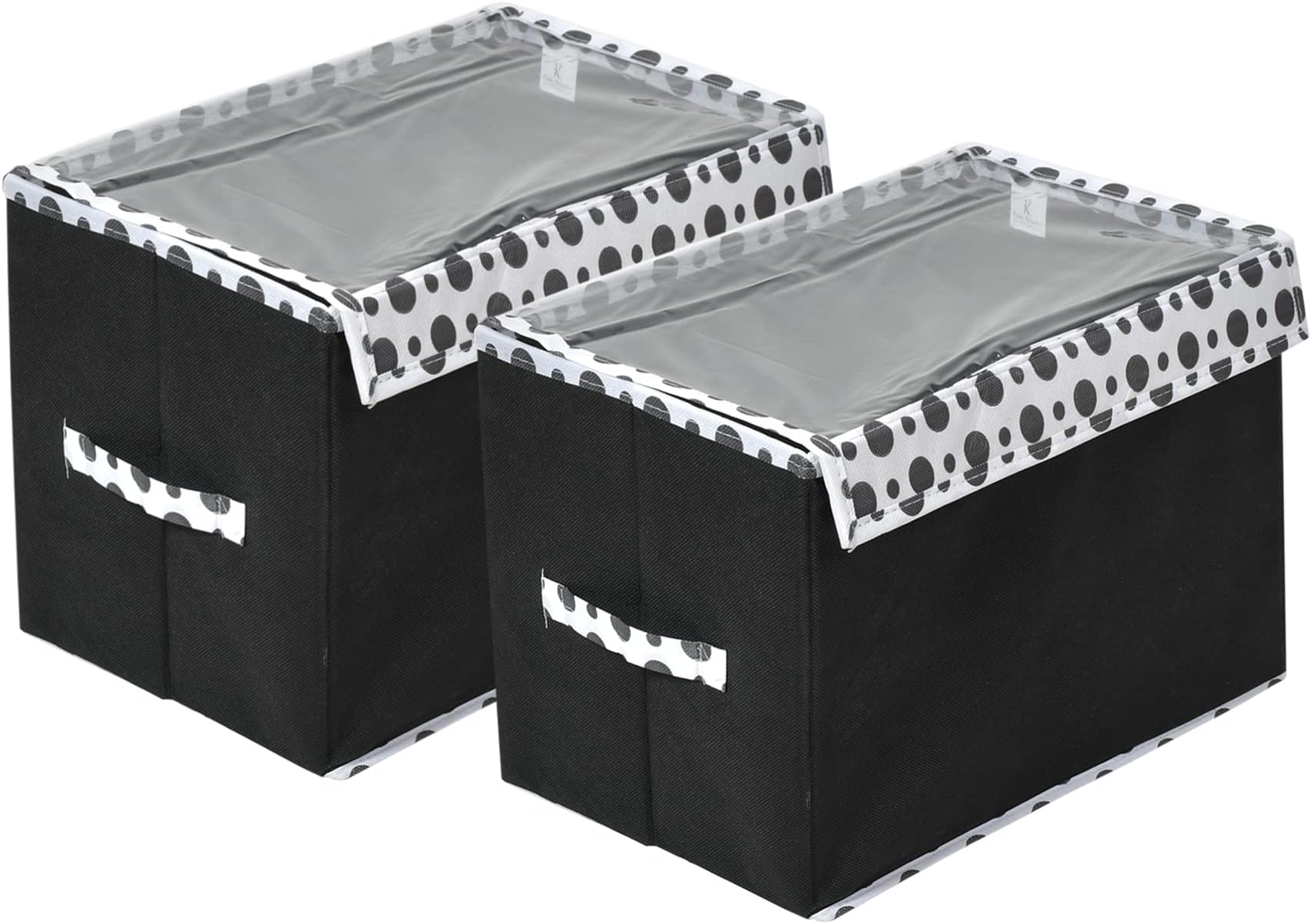 Kuber Industries Storage Box|Toy Box Storage For Kids|Foldable Storage Box|Pack of 2 (Black)