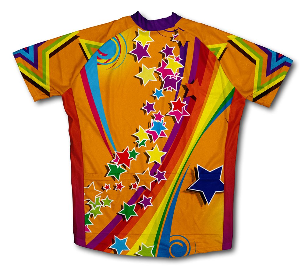 ScudoPro Dazzling Stars Short Sleeve Cycling Jersey for Women - Size L Yellow