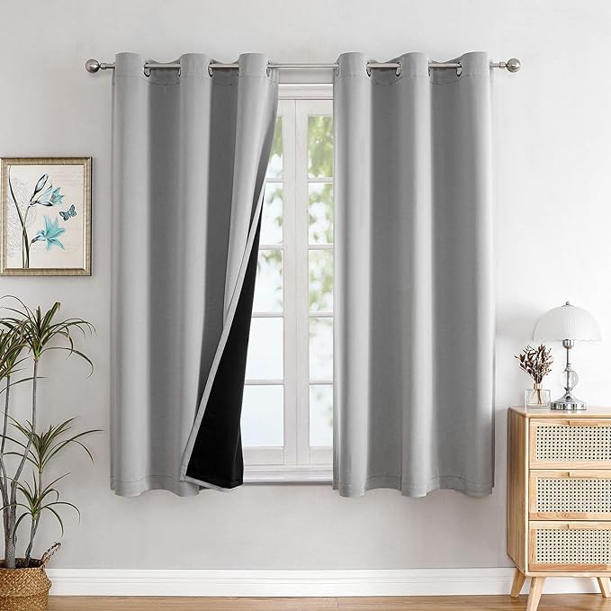 Cortinas Blackout ChrisDowa 2 Paneles 42x63 in Gris Claro miniatura 9