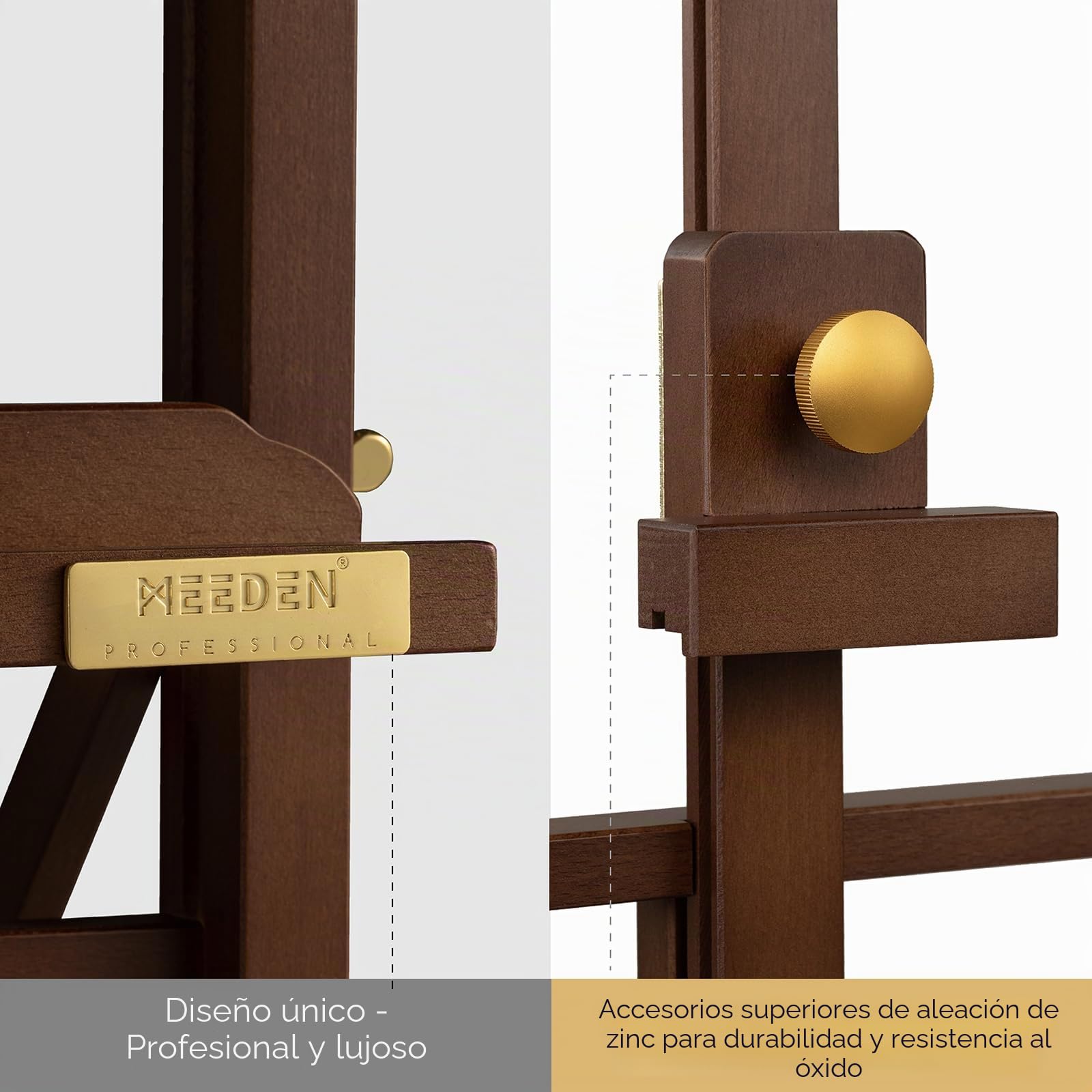 MEEDEN PRO Caballete de pintura de mesa grande – Caballete de arte de escritorio para lienzo de hasta 70cm – Caballete ajustable de madera de haya con marco en H