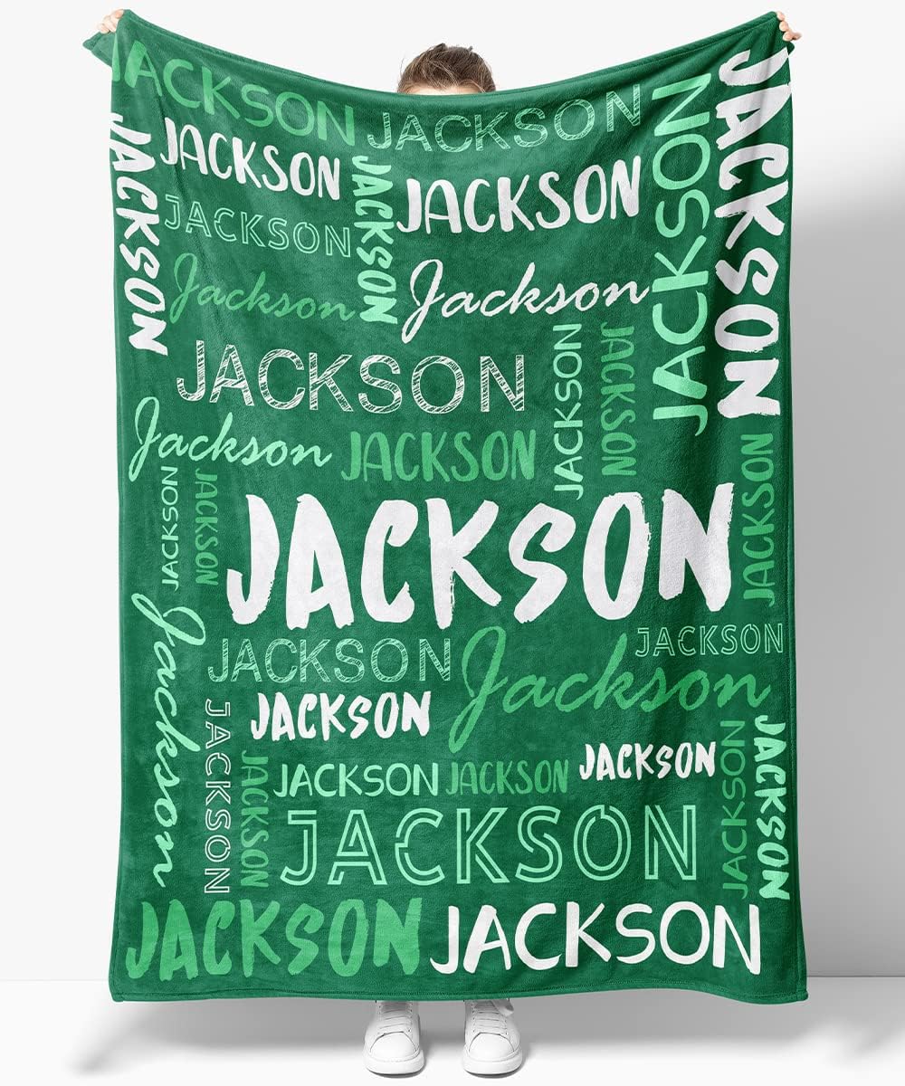 OLIVE OLIVIA Personalized Blankets for Kids with Names,Customized Blankets with Name