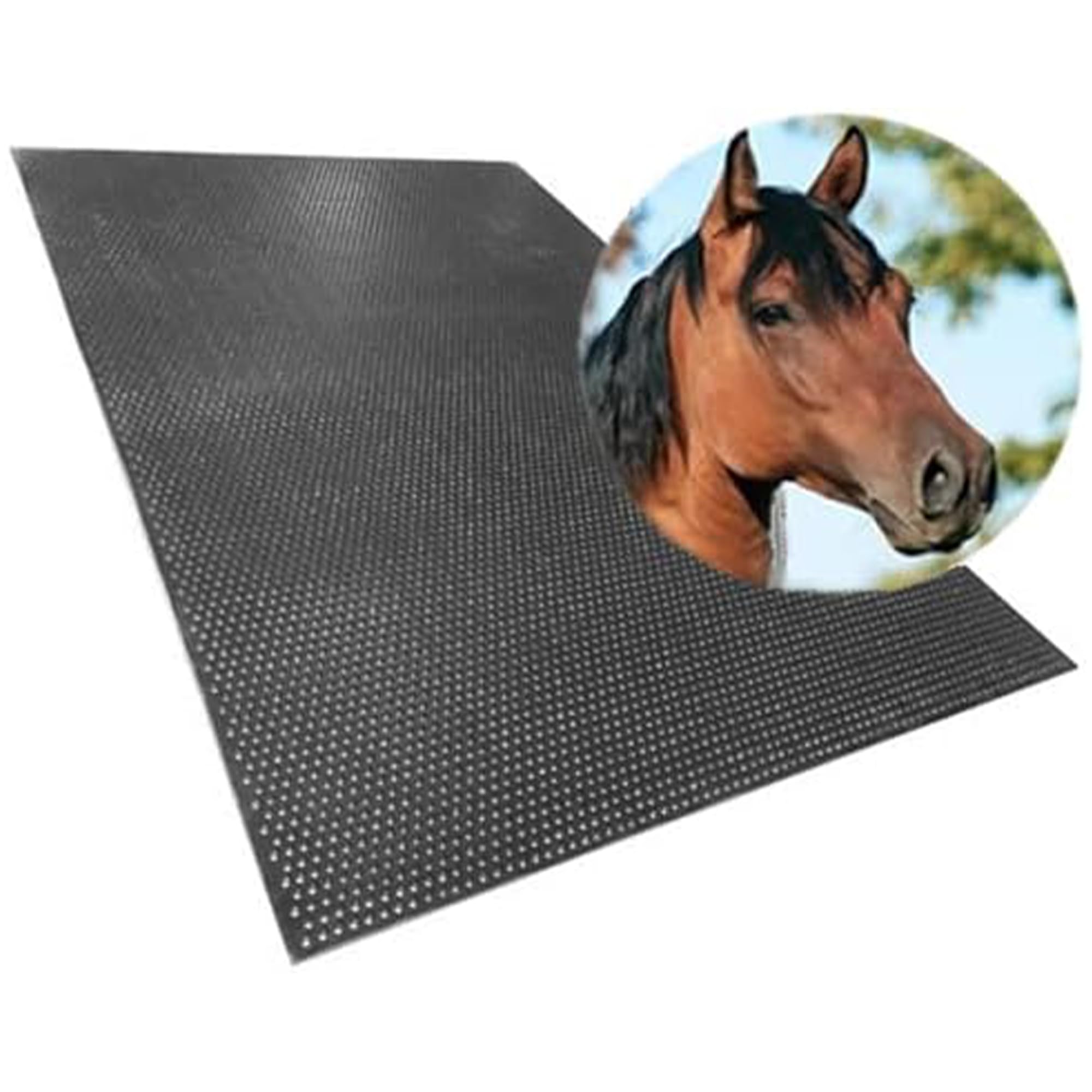 Vivol Gummi Stallmatten 122x183cm - 10mm - Pferdestallmatten mit rutschfesten Noppen - Gummimatten Boden - Gummi Matte fur Pferde Einfaches Verlegen und Zuschneidbar