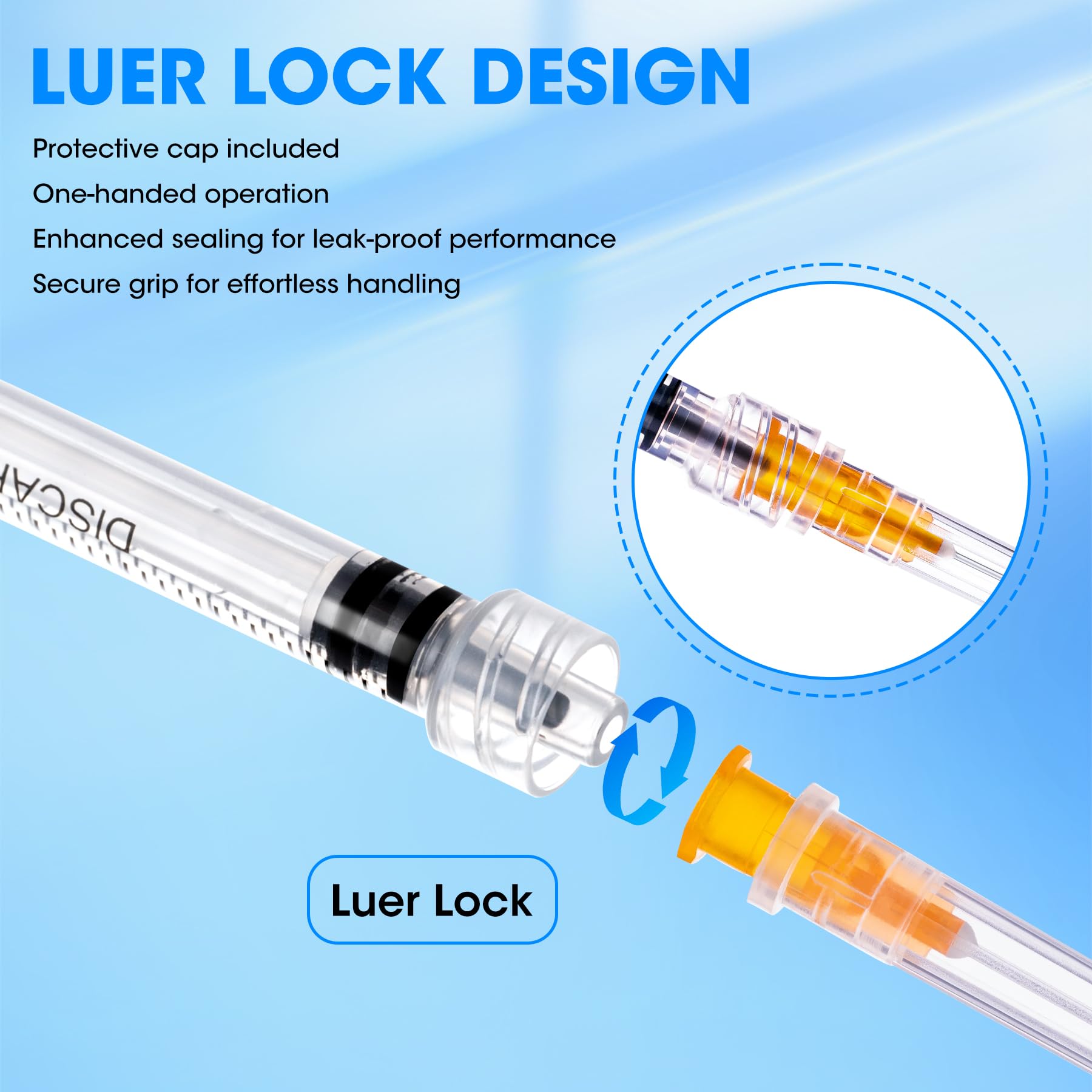 1ml Syringes with 25G 1inch Needle,100 Pack — Amazon image 3
