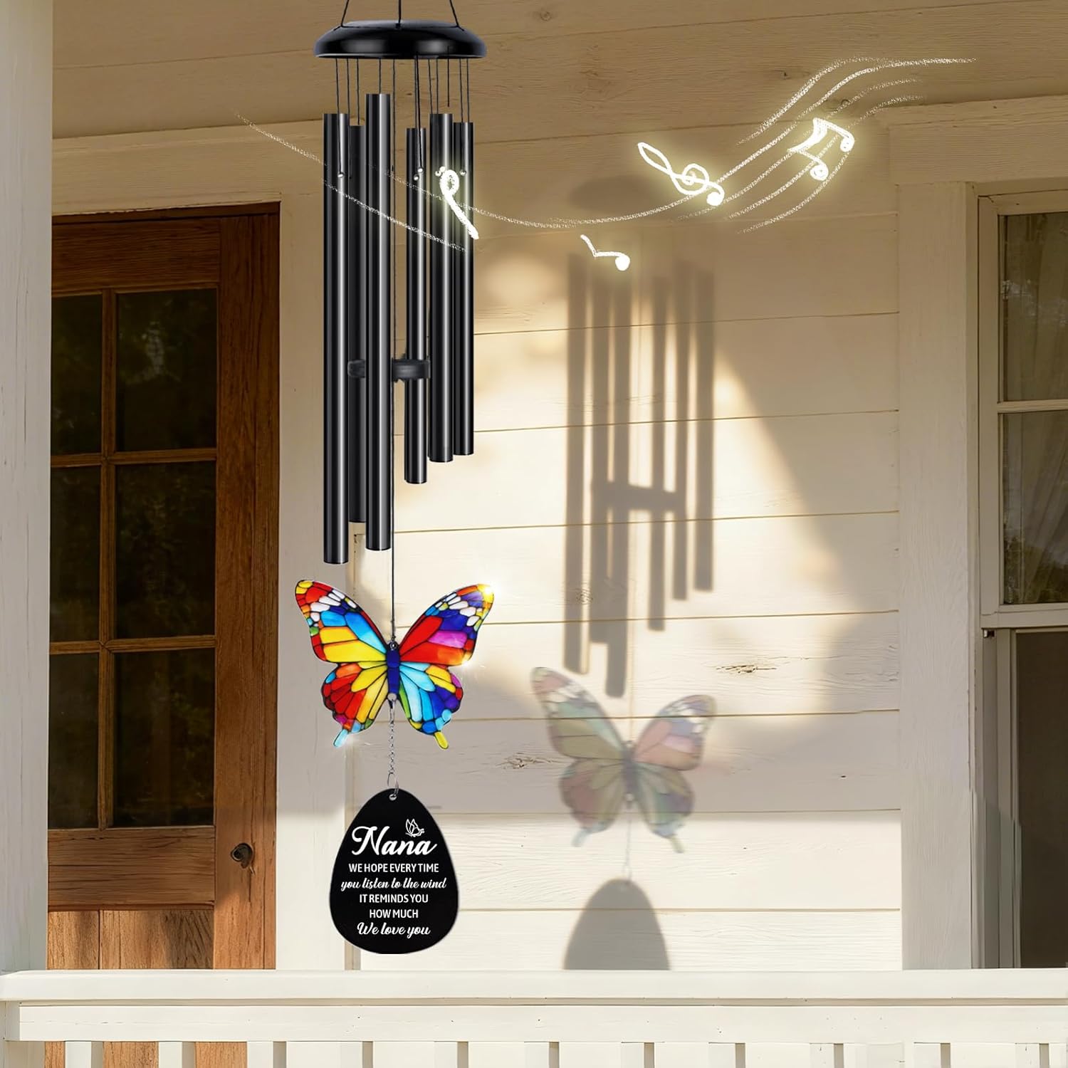 Nana Gifts from Grandkids, Nana Birthday Gifts, Unique 27'' Wind Chimes,Christmas Mothers Day Thanksgiving Birthday Gift for Nana, Outdoor Garden Decor