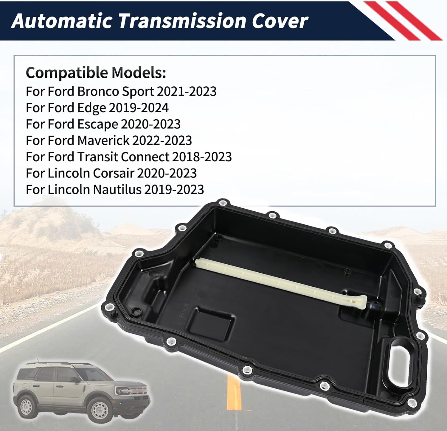Automatic Transmission Cover Compatible with Ford Bronco Sport/Edge/Escape/Transit Connect/Maverick, Compatible with Lincoln Corsair/Nautilus, JM5P-7G004-BA JM5Z-7G004-A