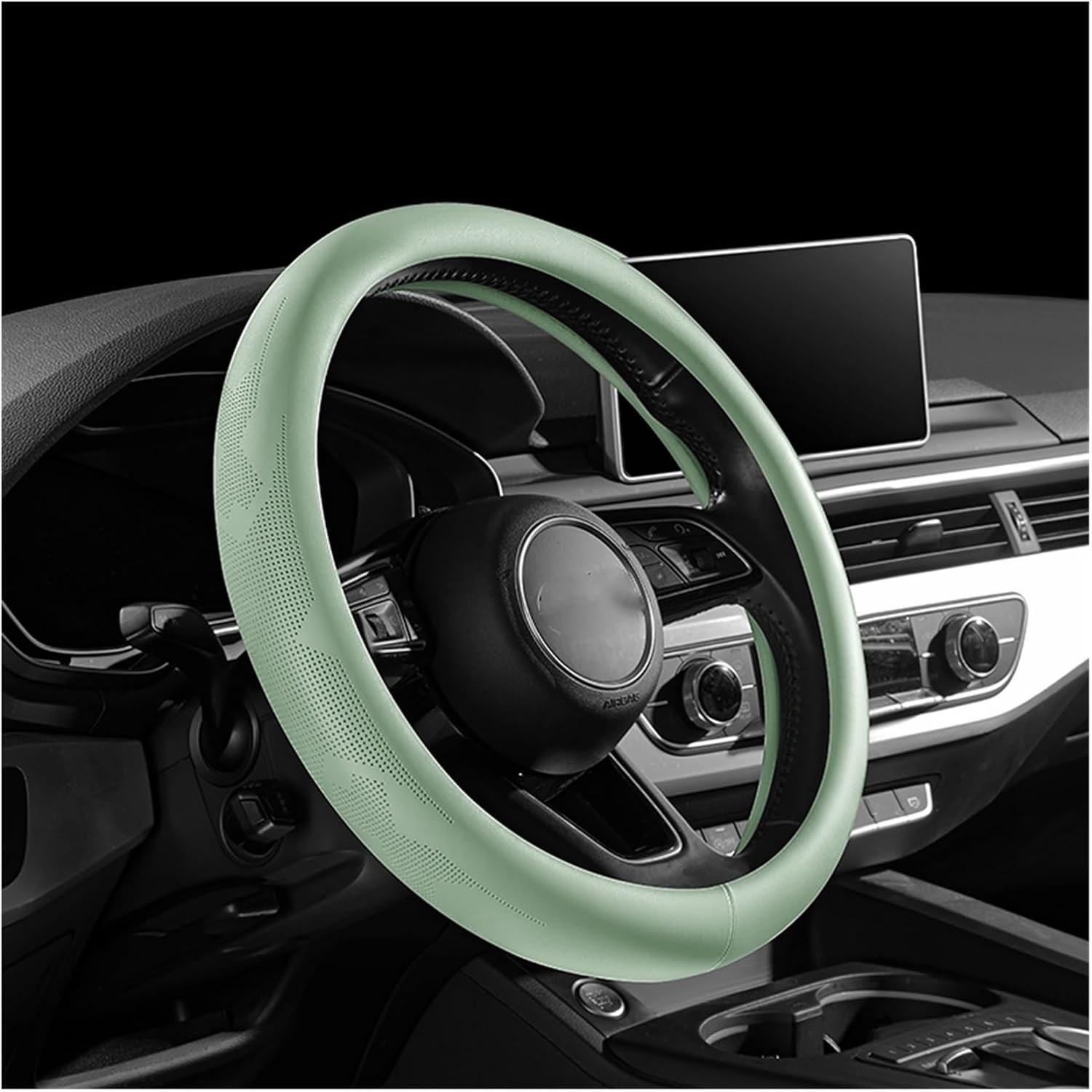 Car Steering Wheel Cover for Tesla Car Steering Wheel Cover Genuine Leather Car Decoration Multi-Car Applicable (Color : 12#)