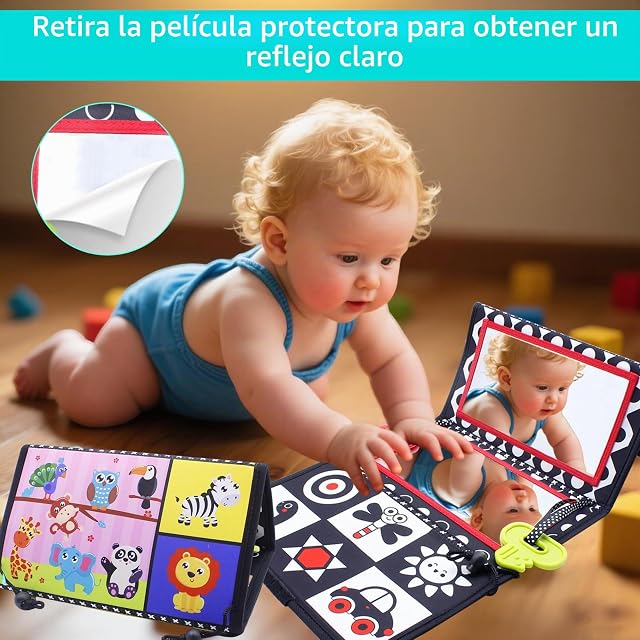 Foto 5 de 7 de Zyluniy Espejo Bebe Montessori 0-6 Meses, Juguetes de Espejo para Bebés