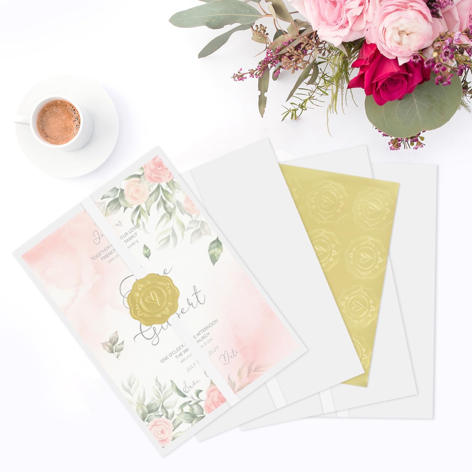 60 Pre-Piegata Carta Pergamena per Inviti 13.5x18cm,Pre-Piegata Carta Velina,Carta Pergamena per Inviti di Nozze,di Compleanno per Baby Shower