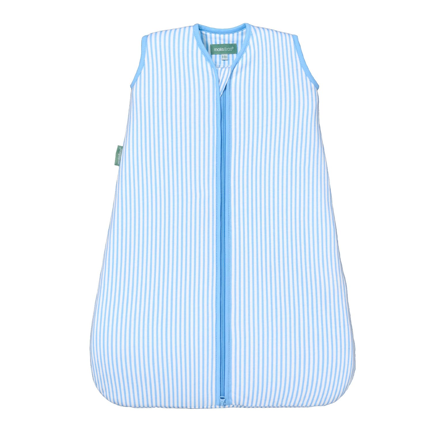 molis&co - Sacco Nanna 1 TOG - Sacco nanna primaverile e autunno - Sacco Nanna per Neonato da 6-18 mesi - 100% Cotone (Certificato Oeko-Tex) - Leggermente Imbotito, Senza Maniche - Sailor Blue