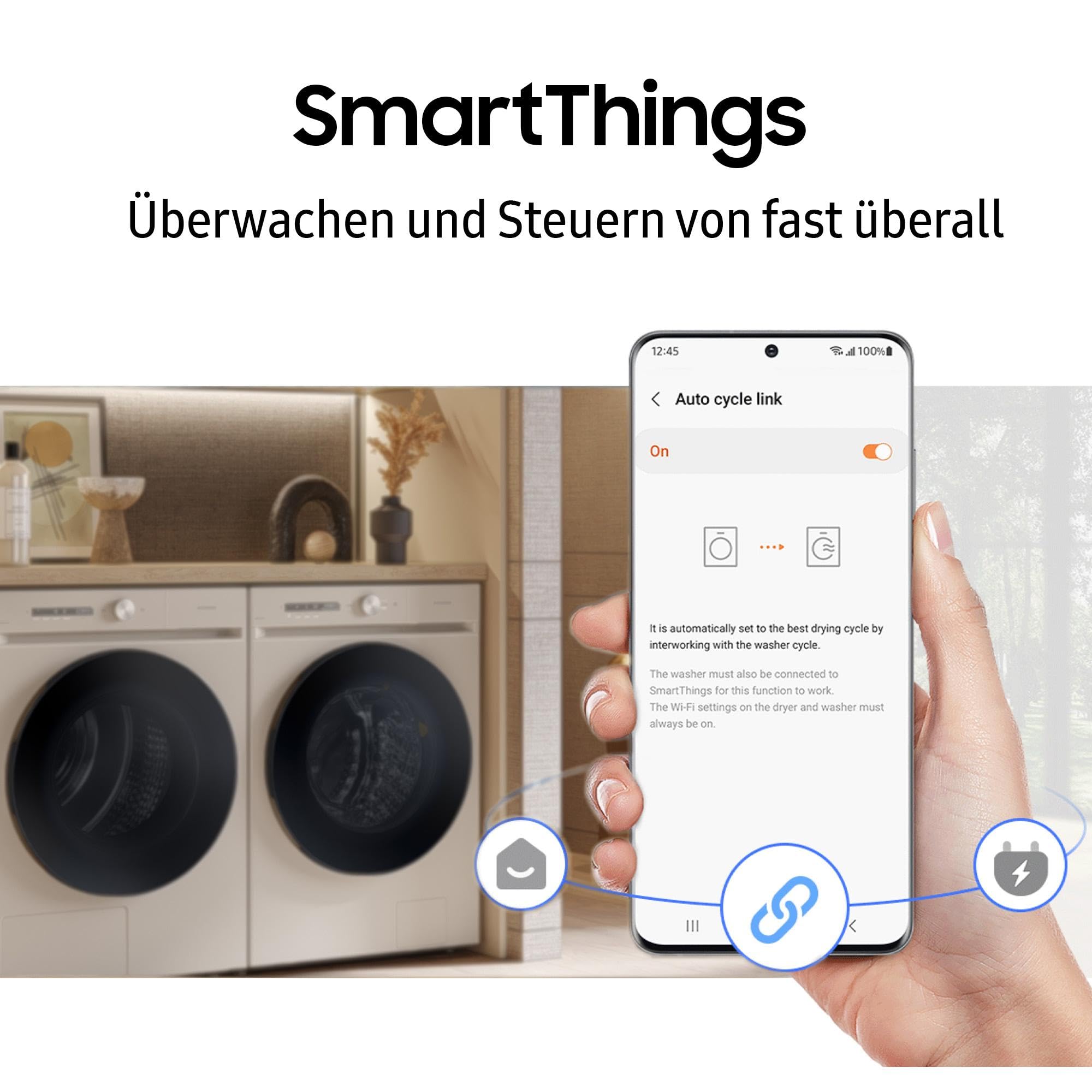 Samsung WD90DG5G34BEEG AI Waschtrockner 9+5 kg 48 cm EEK E/A (-10%) Weiß