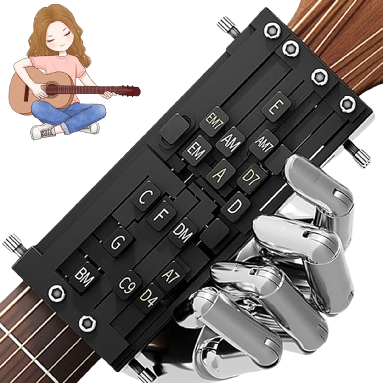 Socling Ferrous Guitar Chord Presser,Guitar Chord Help,Guitar Chord Trainer,Guitar Practice Aid Chord Presser,Guitar Chord Presser Trainer,Guitar Learning Tools,Guitar Practice Aid Chord Presser,Aid Chords Trainer