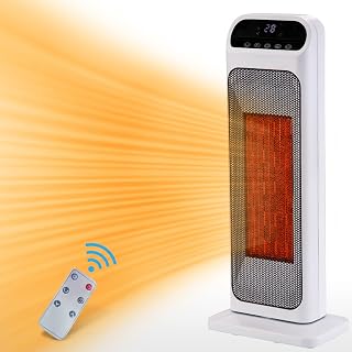 Nassboards, Electric Desk Heater 2000w - Portable, Quiet Energy Saving Heating Unit, Vertical Indoor Home Space Heaters - With Remote Control, LED Display, Safety Features, 12 Hour Timer