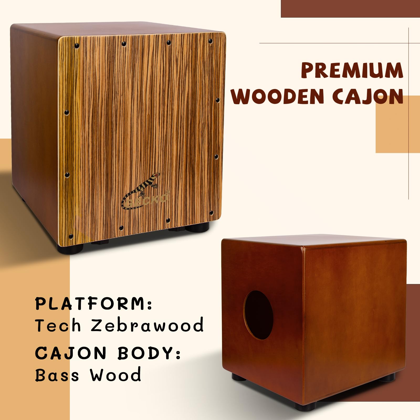 Amazon | GECKO Cajon | カホン | 楽器・音響機器