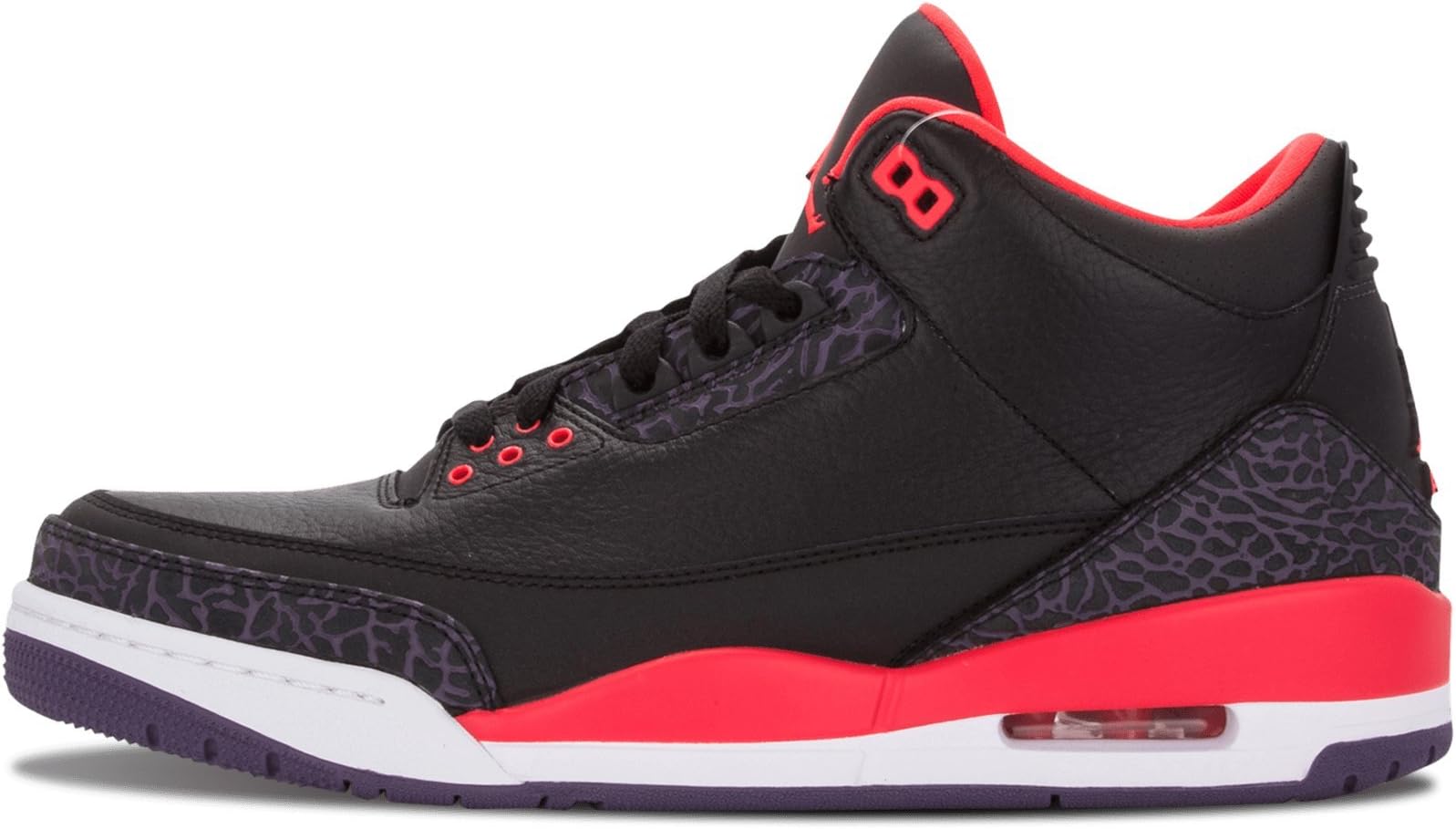 Nike Mens Air Jordan 3 Retro Crimson Black/Bright Crimson-Canyon Purple Leather