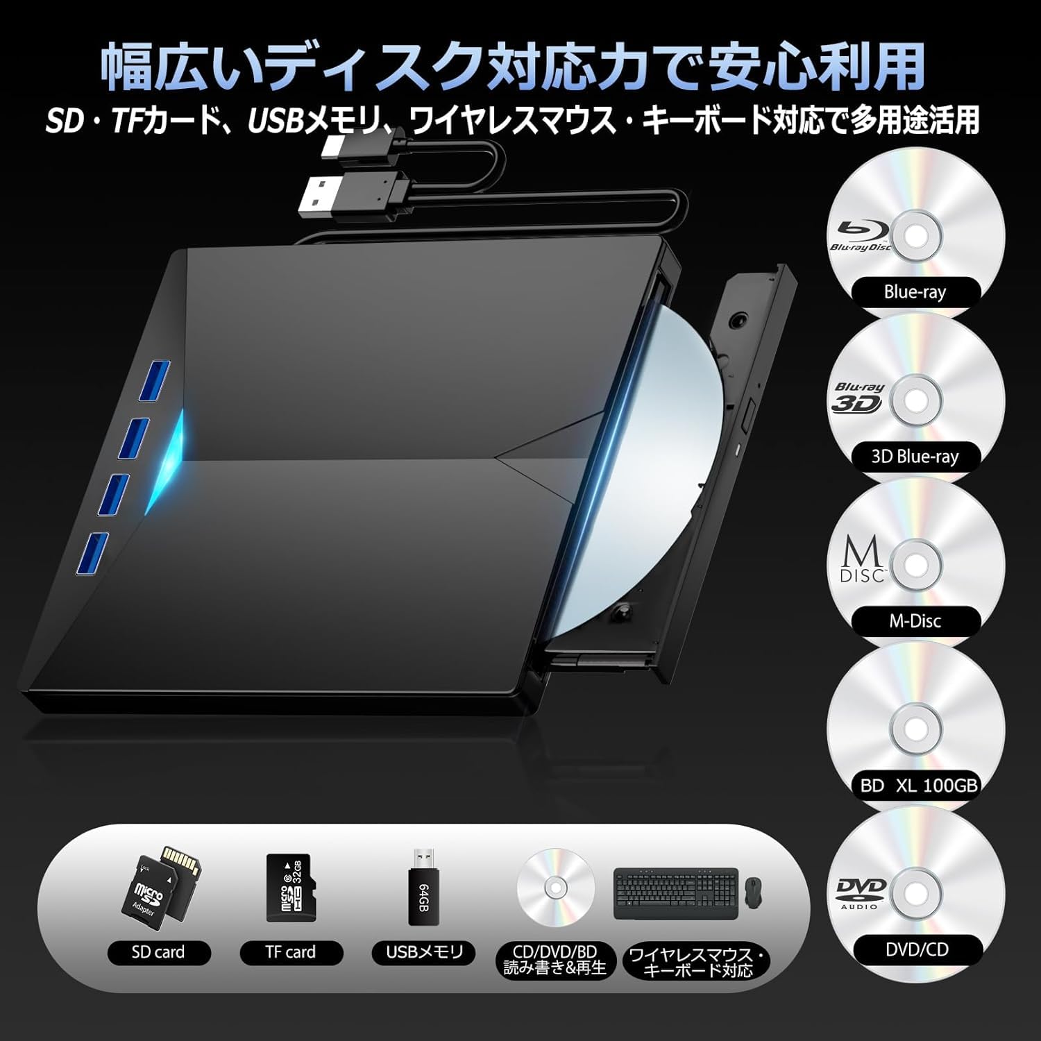 Amazon.co.jp: ブルーレイドライブ外付け！さらに速く軽く薄く安定性