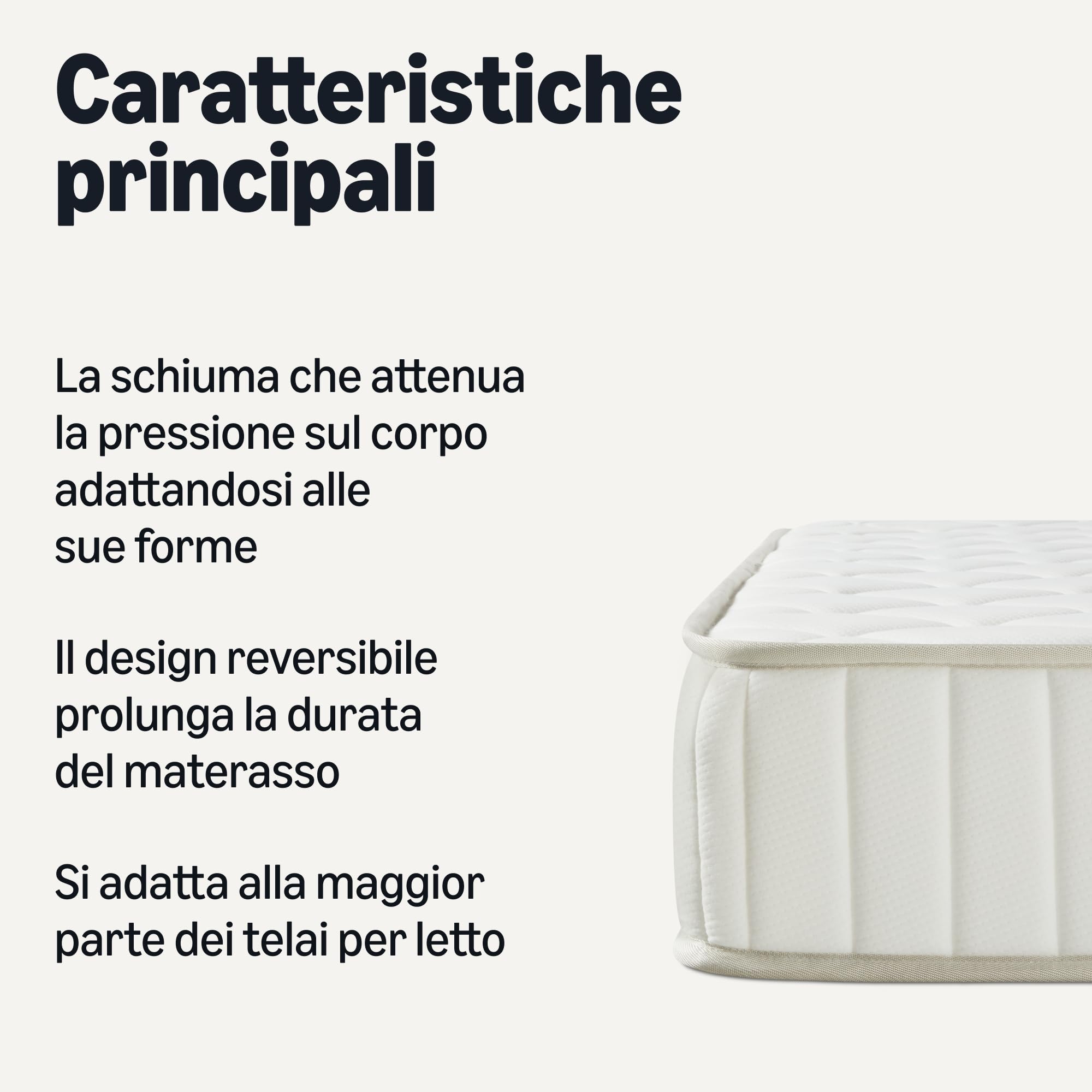 Amazon Basics - Materasso in Memory Foam, Media Rigidità (H3), Altezza 20cm, Dimensioni 120 x 190cm