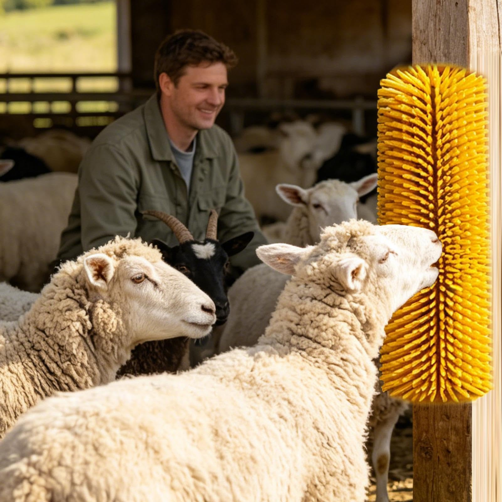 Spazzola per bestiame, pettine con setole morbide per alleviare il prurito, spazzola per mucca, tiragraffi per bovini, pecore, cani, animali domestici, spargimento di animali domestici, bagno e