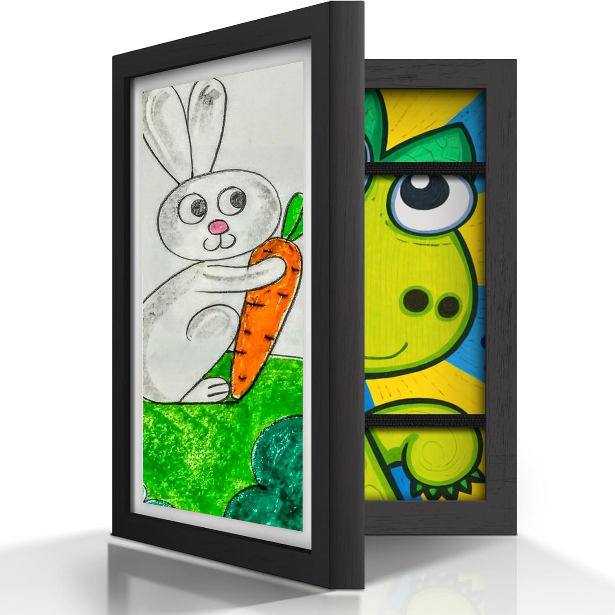 Art Street A4 Kids Art Frames, Front Opening Kids Artwork Frames Changeable Child Artwork Picture Display, Children Storage Frame for Wall, Holds 50pcs Drawings, Craft, Art Project, Schoolwork. (Black, Size 9.2x12.6 inch)-image-14