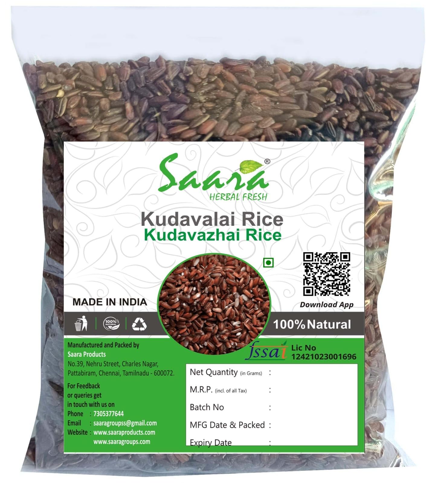 SAARA Kudavalai Rice, 1.950 Kg | kudavaalai rice | Pure Indian Oldest Traditional Method Farmed & Cultivated, 1.950 Kg strengthens muscles, keeps diabetics in control, boosts the immune system (B09G32LP9C) Amazon Price History, Amazon Price Tracker