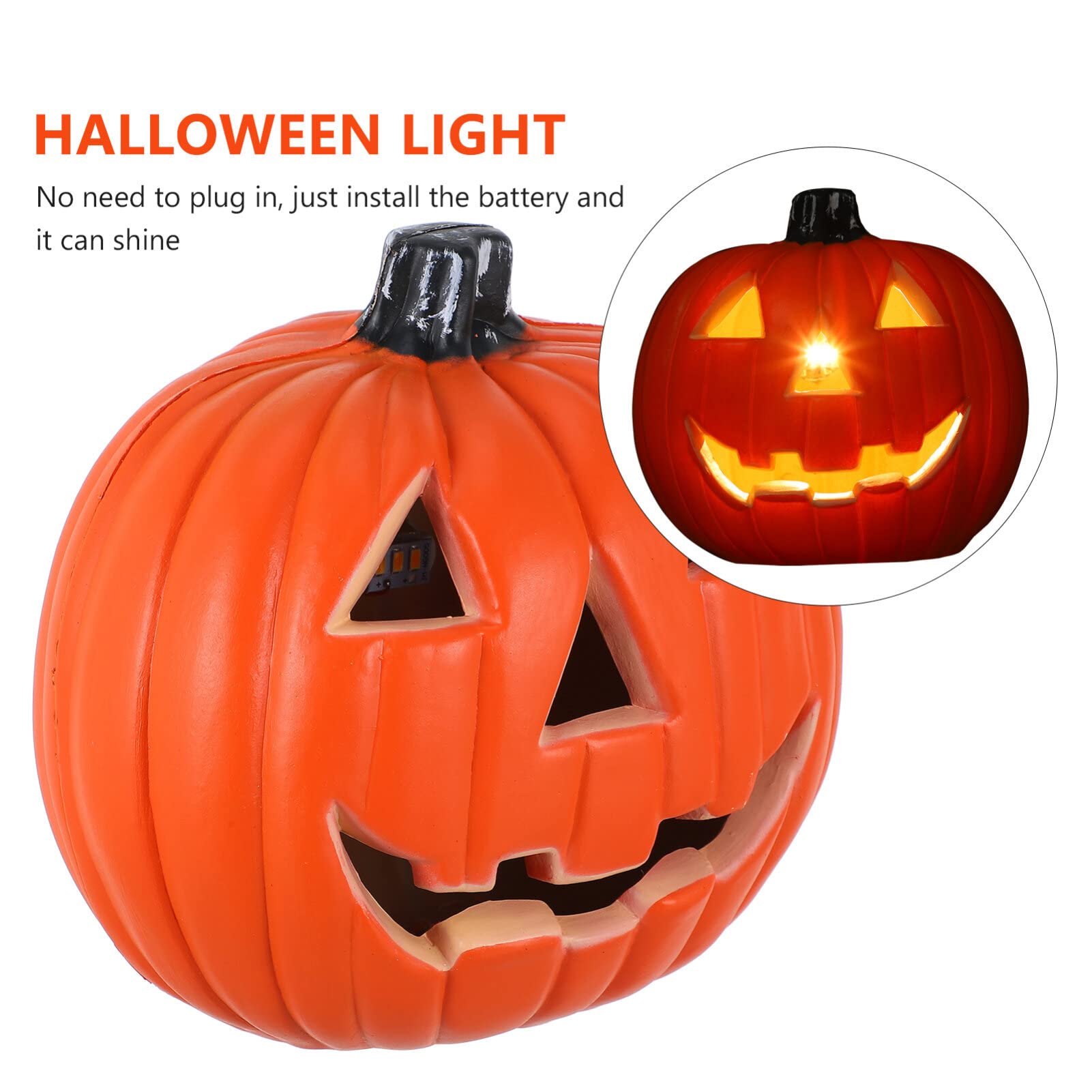Abaodam Halloween LED Jack O Lantern Light - Pumpkin Lamp Decor for Table Centerpiece and Ornament
