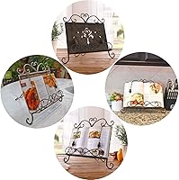 Vista 5 de Soporte de metal antiguo para libros de cocina, libro de recetas y soporte para iPad, caballete de libro de cocina con cadenas pesadas para regalo