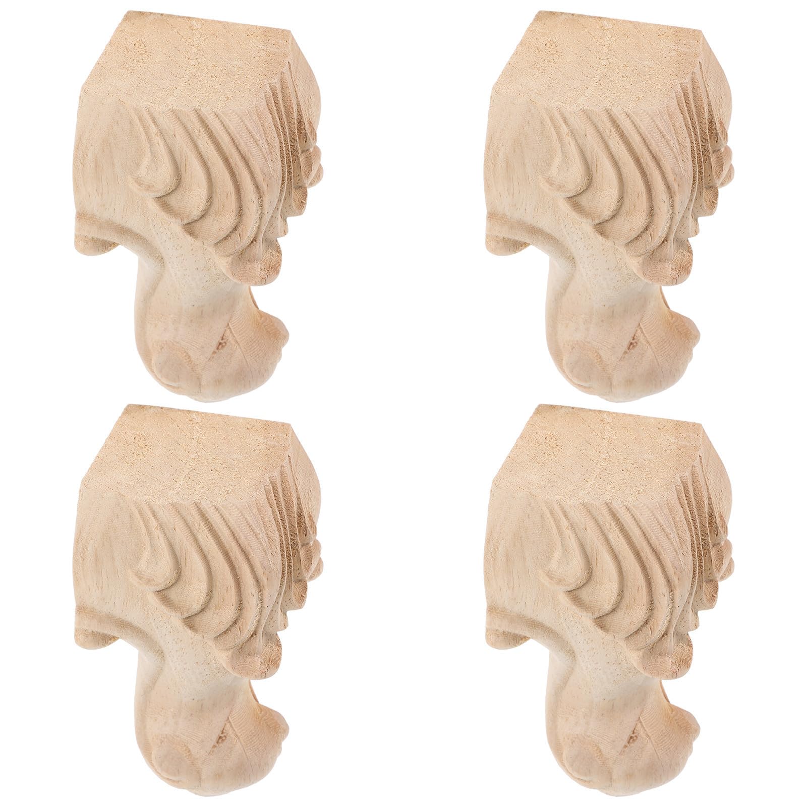 Patas de madera Healvian de diseño europeo decorativo con alta reducción de ruido, 4 unidades