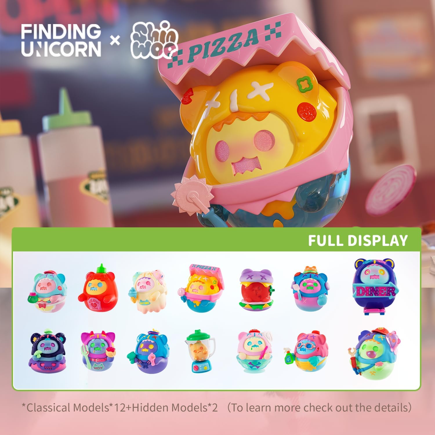 Ghost Diner Series Blind Box,Surprise Gift for Modern Home Decor, Model Figure for Collectors and Display（Whole Set 12Pcs