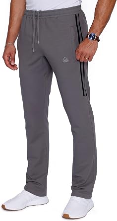SCR SPORTSWEAR Mens Sweat Pants Workout Athletic Running Sweat Lounge Pants Zipper Pockets