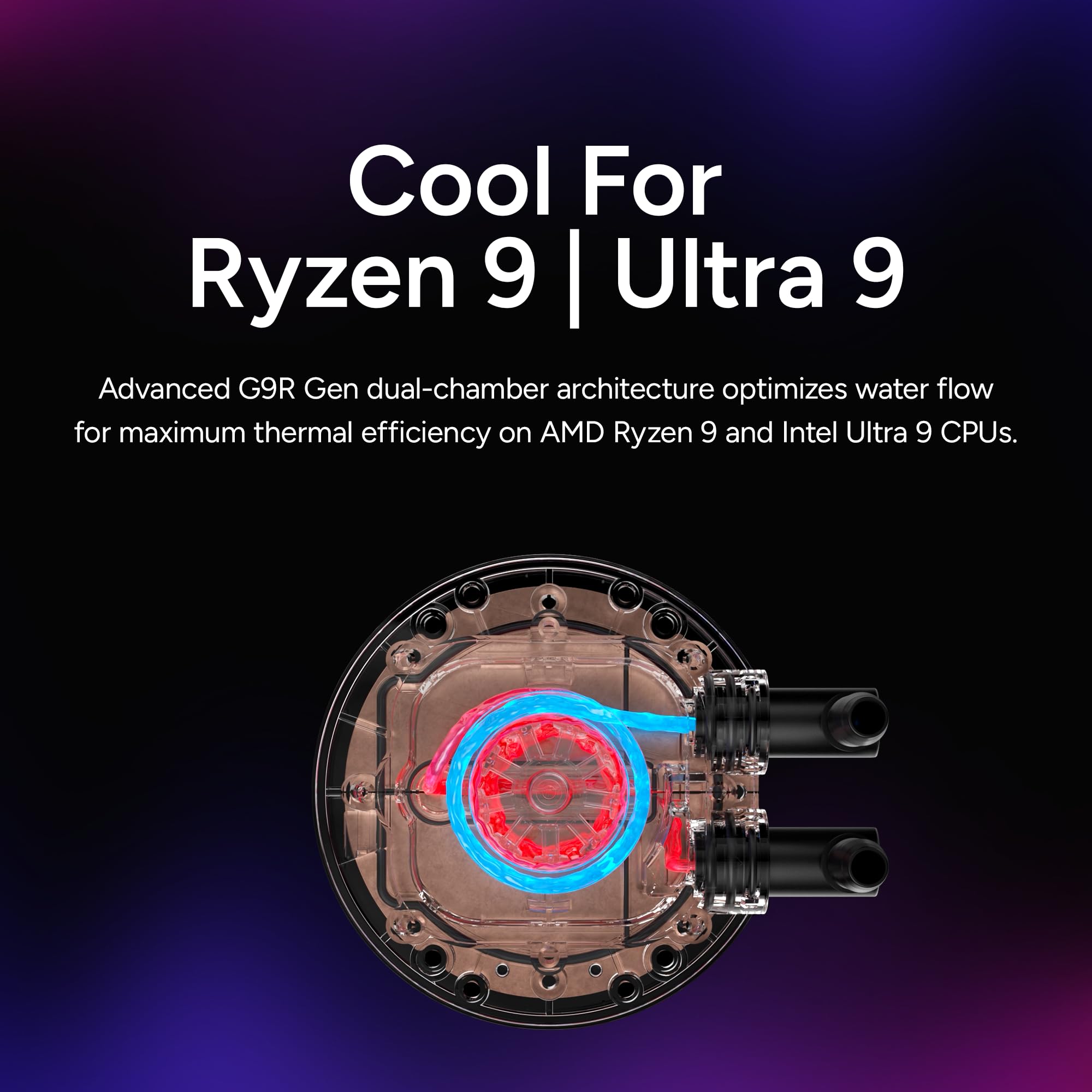 Cooler Master Chłodnica cieczy procesora 360 Core II AIO, R9|U9|i9, dwukomorowa pompa G9R, lustro nieskończoności aRGB, rura 400 mm, grzejnik 360 mm, wentylator PWM 120 mm, AMD Ryzen AM5|4, Intel LGA