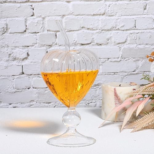Miniatura 5 de Cabilock Copas de vino en forma de corazón, copas de cóctel, vasos de vidrio para bebidas para el hogar y bar, tazas de vidrio altas para agua,