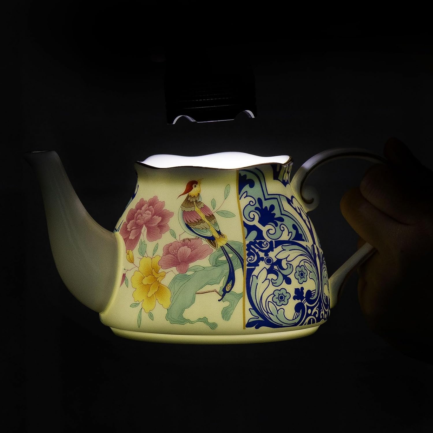 KAMMAK Tea for One Set, Ceramic Teapot, Bone China Tea Set, Cup and Saucer
