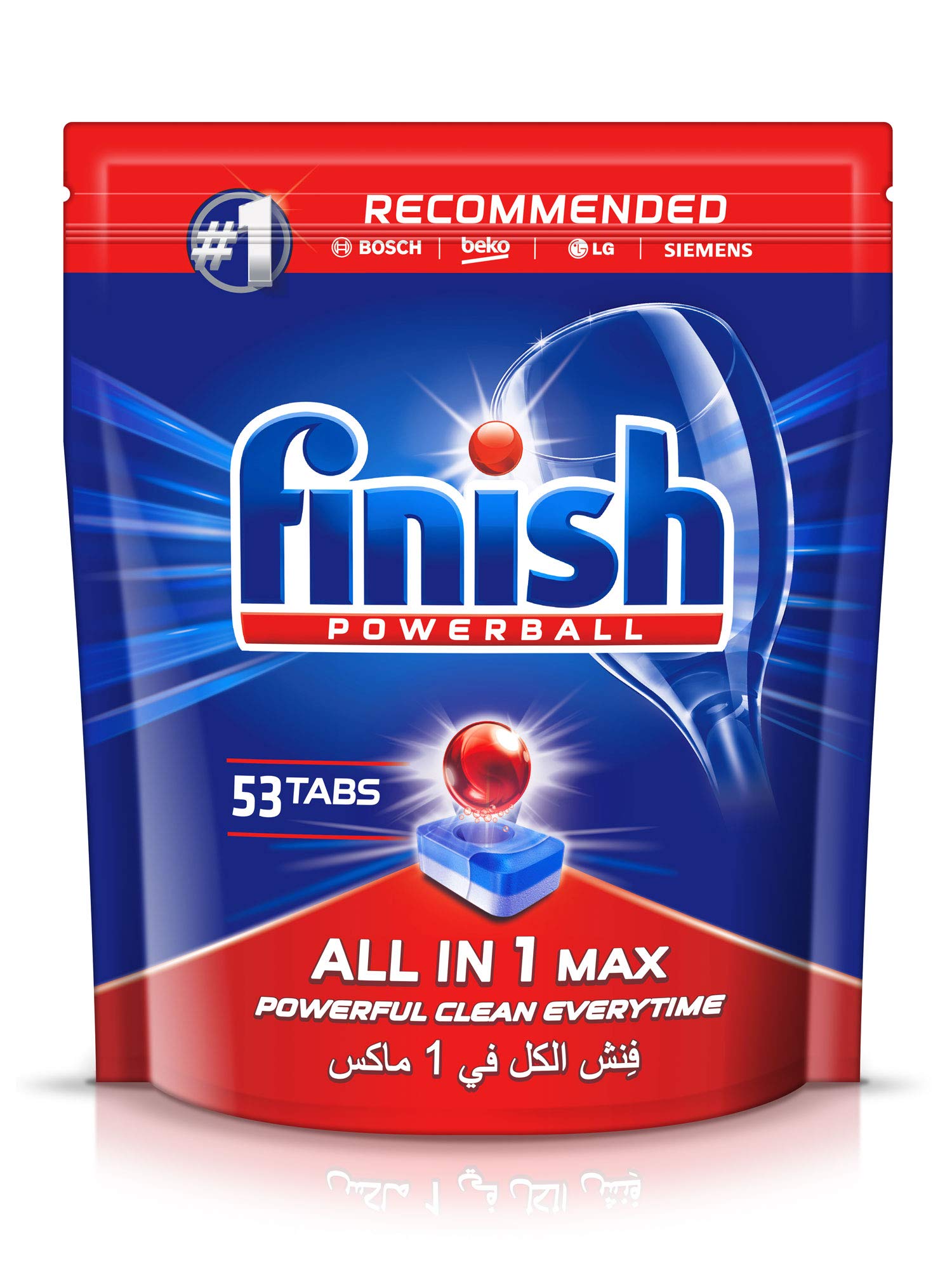 Finish Dishwasher Detergent All In One Tablets, Regular, 53 Tabs